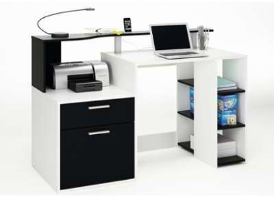 Bureau ordinateur compact noir