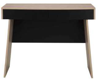 Bureau avec tiroir châtaignier naturel et noir BU5009-2 Bureau avec tiroir châtaignier