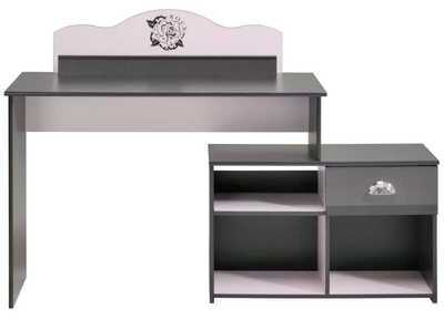Bureau pour enfant avec 1 porte et des étagères au