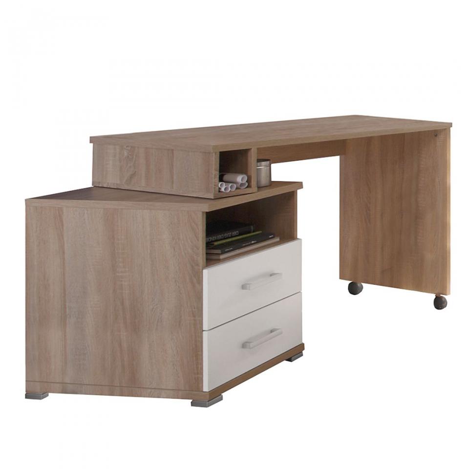 Bureau Corner - Chêne de Sonoma / Blanc