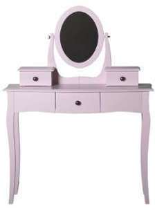 Coiffeuse avec miroir LILY coloris rose Coiffeuse avec miroir LILY