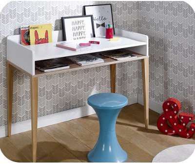 Bureau Enfant Riga Blanc et Bois Bureau Enfant Riga Blanc et