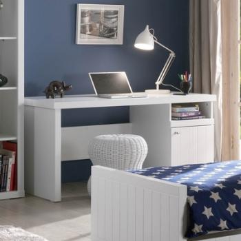 Bureau enfant design ROBINSON, coloris blanc laqué