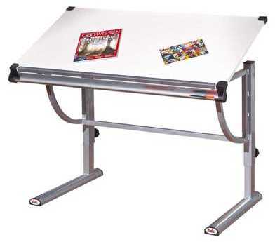 BUREAU INCLINABLE COLORIS blanc et gris