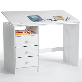 Bureau enfant KEVIN en pin massif 3 tiroirs et plateau Bureau enfant KEVIN en pin