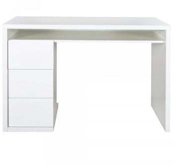 Moneta Bureau laqué blanc avec 3 tiroirs