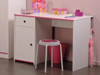 Bureau SMOOKIE pin blanc/rose