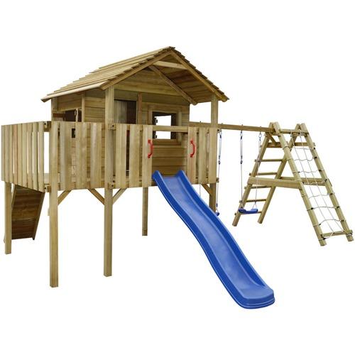 VidaXL Portique de jeu en bois avec filet d?escala