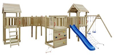 VidaXL Ensemble daire de jeux avec toboggan, éche