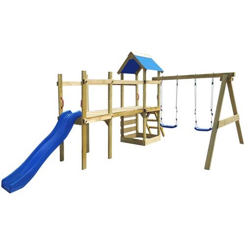 VidaXL Aire de jeux en bois avec échelle, toboggan