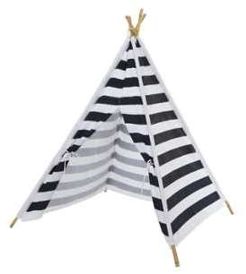 Tente tipi indien bleu et blanc pour enfant 120x120x155 Tente tipi indien bleu et