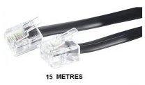 Câble téléphonique RJ11 Noir - 15m