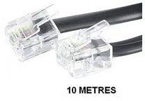 Câble téléphonique RJ11 Noir - 10m