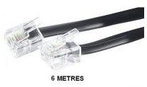 Câble téléphonique RJ11 Noir - 6m