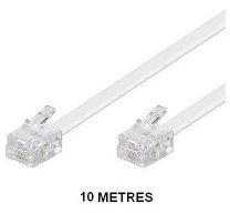 Câble téléphonique RJ11 Blanc - 10m