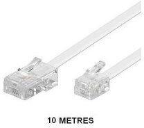 Câble téléphonique RJ11 / RJ45 Blanc - 10m