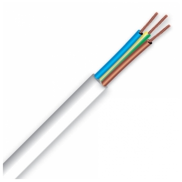 Câble électrique souple H05 VV-F 3G4 blanc au mètr