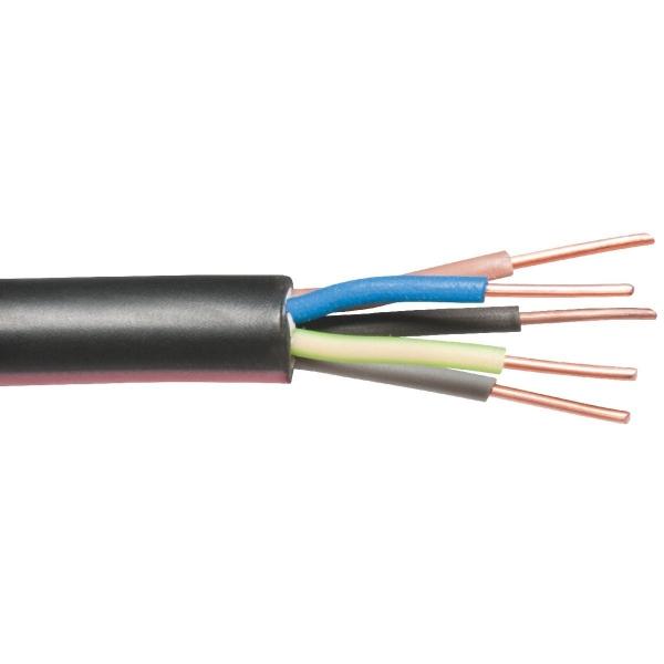 Câble rigide industriel U1000 R2V noir - 5G1,5 mm²