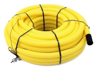 Gaine TPC annelée-lisse jaune GAZ O50 en 50m avec