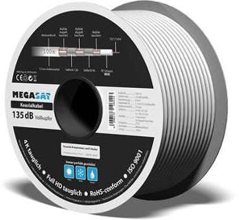 MEGASAT Câble Coaxial 16 VAtCa 135 dB Bobine 100 m