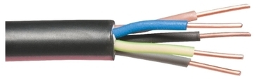 Câble rigide industriel U1000 R2V noir - 5G4 mm² -
