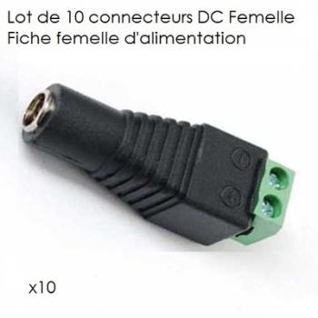 Lot de 10 connecteurs DC femelle,Fiche dalimentat