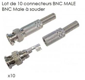 Lot de 10 connecteurs BNC Male à souder