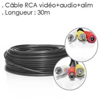 Cable RCA VIDEO AUDIO ALIMENTATION 30m