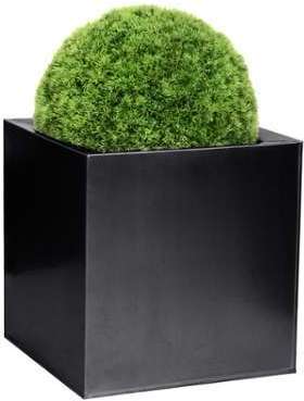 Cache-Pots Cubes en Zinc Galvanisé Noir Moyen 30 c