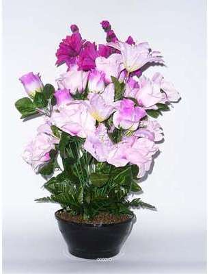 Composition Vasque Rose Lys Glaïeul lestee pour ex