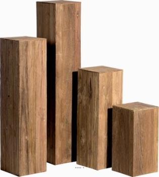 Socle en Teck recycle Teck Int. Socle L 30x 30 x H