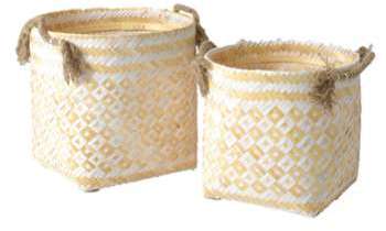 Set de 2 Cache pots en bambou Set de 2 Cache pots en bambou