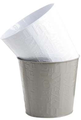 Cache-pot en Métal Anthracite avec motif Alphabet