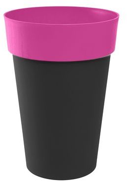 Style Cache-pot gris et rose en plastique H65xD46c