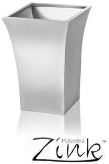Cache-Pot Zinc Galvanisé Carré Evasé Gris - Petit