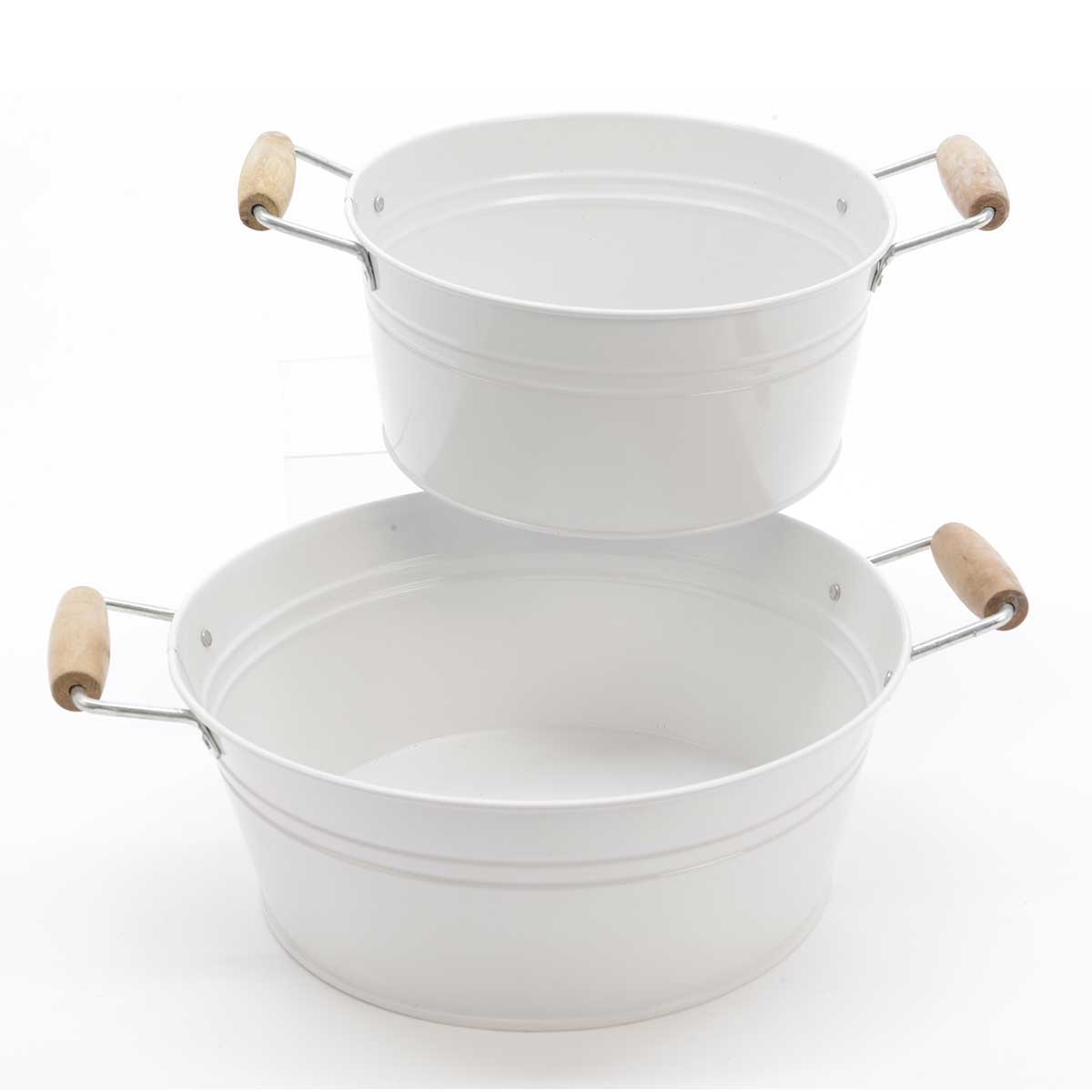 2 Caches Pots en Zinc Blanc 2 Caches Pots en Zinc Blanc