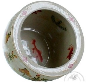 Cache-pot porcelaine fleurs