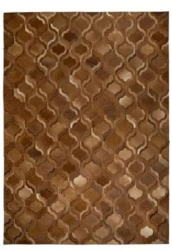Tapis patchwork cuir marron Bawang Dutchbone