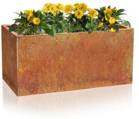 Cache-pot Rectangulaire Acier Corten- Largeur 75cm