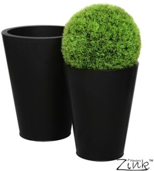 Cache Pot Conique Effet Fonte Noire - XL