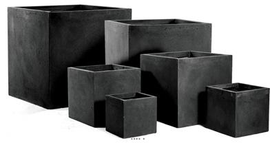Bac cube H 34 X 34 X H 30 cm Noir fibre de terre e