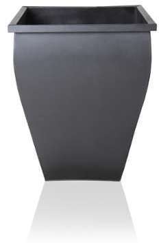 Cache-Pot Évasé Noir Carré Zinc Galvanisé - H : 35