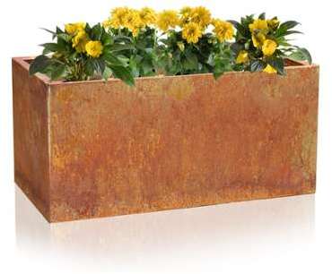 Cache-pot Rectangulaire Acier Corten Largeur 60cm