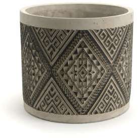 Cache pot en ciment D.21cm motif inca AILLEURS Noi
