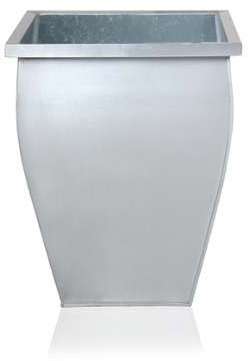 Cache-Pot Évasé Argent Carré Zinc Galvanisé - H :