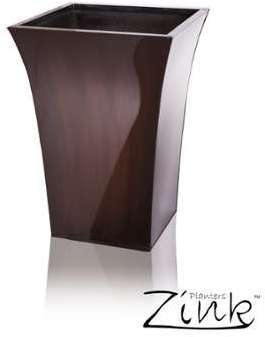 Cache-Pot Evasé Carré - Bronze Foncé Grand - H56 c