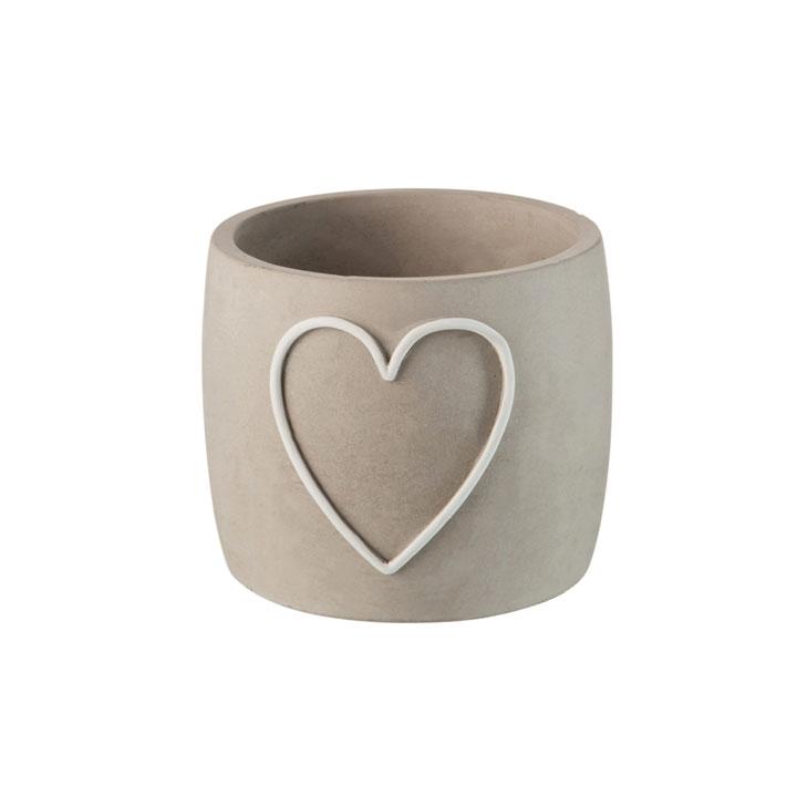 Cache pot Coeur en ciment Cache pot Coeur en ciment