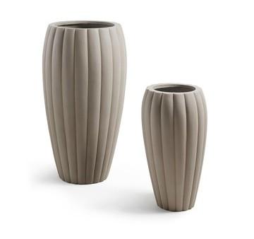 Lot de 2 cache-pots design ciment Lisandre