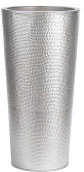 Cache-pot allongé gris en métal H75xD39cm Gris