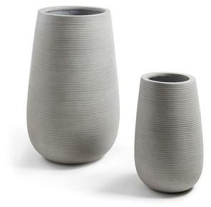 Lot de 2 cache-pots design ciment Lola